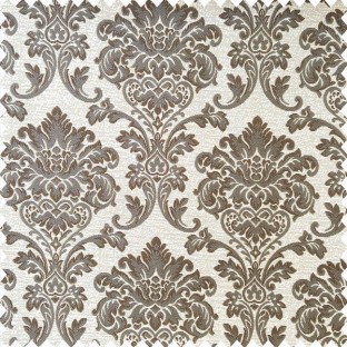 Grey cream and brown color beautiful traditional designs texture background swirls polyester main curtain